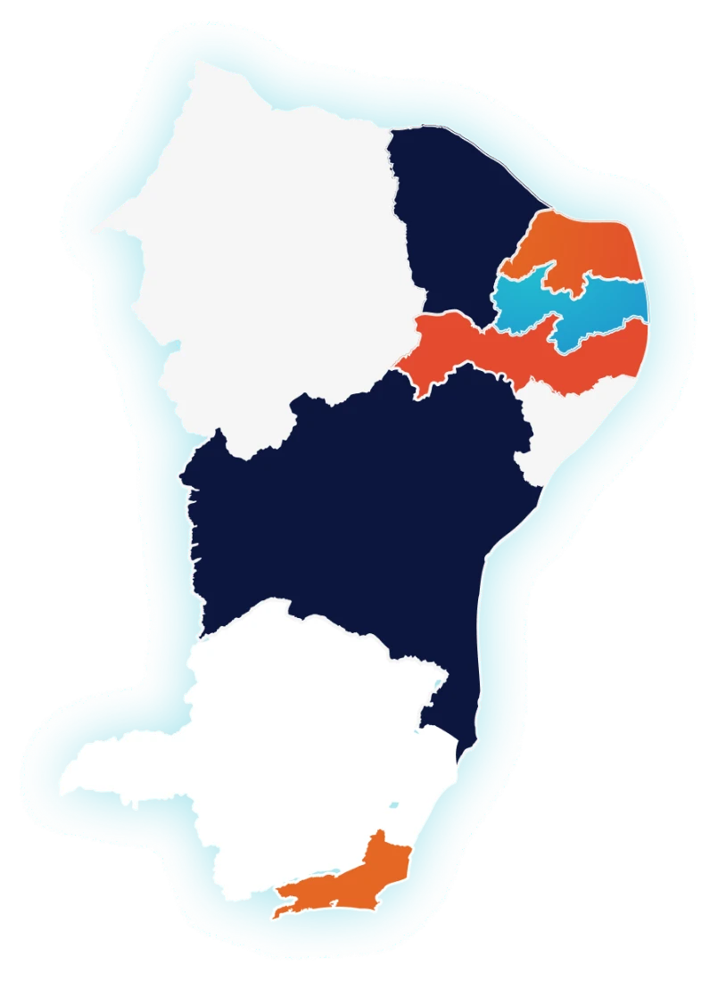 Mapa dos estados onde a Carpediem atua